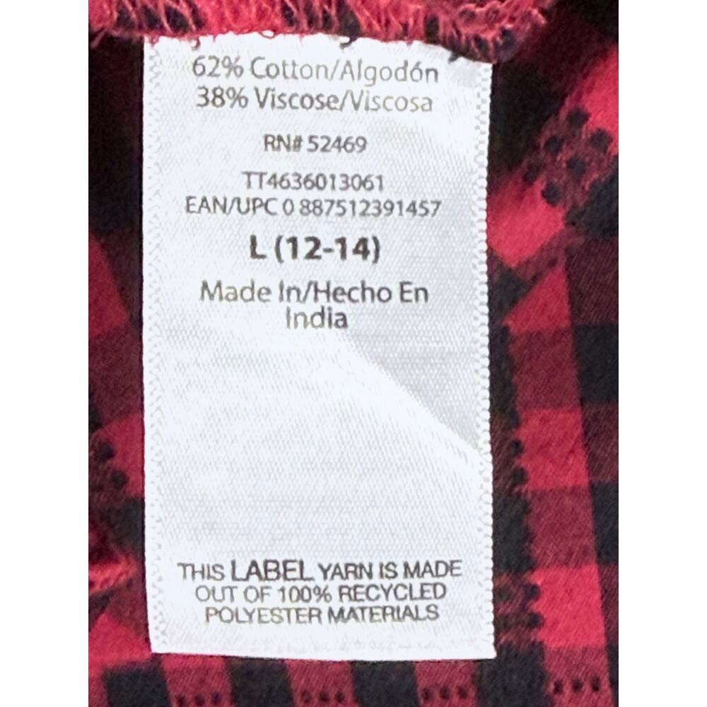 Time and Tru Plaid Gingham Ruffle Dress Size L - Picture 3 of 9